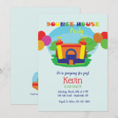 バウンスハウス誕生日パーティー 招待状 (正面/裏面)