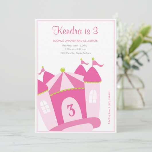 バウンスハウス誕生日招待状 招待状 (スタンド正面)