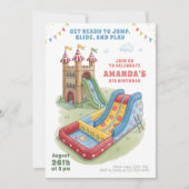 バウンスハウス誕生日 招待状 (正面)