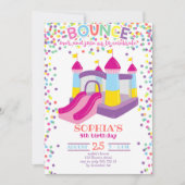 バウンスハウス·ガカラフルール·レインボーバースデー·パーティー 招待状 (正面)