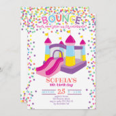 バウンスハウス·ガカラフルール·レインボーバースデー·パーティー 招待状 (正面/裏面)
