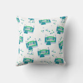 バウンスハウス ジャンピングキャッスル ボール かわいい 青い模様 クッション (裏面)