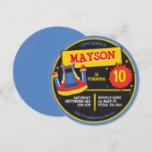 バウンスハウス スライド＆スライド 誕生日パーティー 招待状 (正面/裏面)