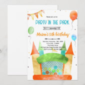 バウンスハウス テーマパーティー ご招待 招待状 (正面/裏面)