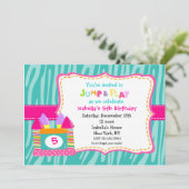 バウンスハウス バウンスキャッスル 誕生日招待状 招待状 (スタンド正面)