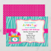 バウンスハウス バウンスキャッスル 誕生日招待状 招待状 (正面/裏面)