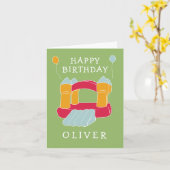 バウンスハウス/城 オーダーメイド 子供用 デザイン カード (黄色い花)