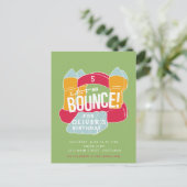 バウンスハウス 誕生日パーティーデザイン招待状 ポストカード (スタンド正面)