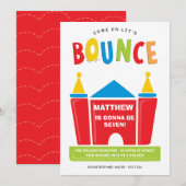 バウンスバースデーパーティーの招待状 招待状 (正面/裏面)