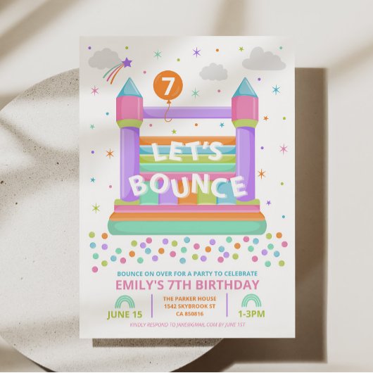 バウンスバースデーパーティーの招待 招待状