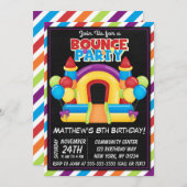 バウンスパーティの招待状キッズバウンスバースデーパーティー 招待状 (正面/裏面)