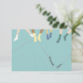 バウンスパーティーのフラットな感謝カード サンキューカード (スタンド正面)