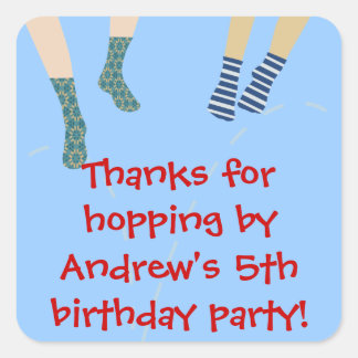 バウンスパーティーサンキューステッカー スクエアシール