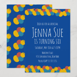 バウンスボールドットカーニバル誕生日招待状 招待状