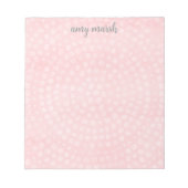 バウンスモダンスクリプト名を持つBohoドットパターン ノートパッド (正面)