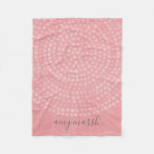 バウンスモダンスクリプト名を持つBohoドットパターン フリースブランケット (正面)