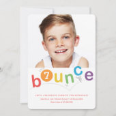 バウンスモダン子供の誕生日パーティー 招待状 (正面)
