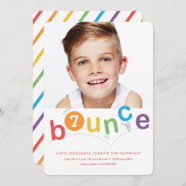バウンスモダン子供の誕生日パーティー 招待状