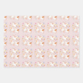 バウンスユニコーンPastelピンクかわいい誕生日 ラッピングペーパーシート (正面)