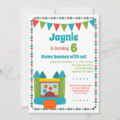 バウンス招待状ガールズボーイズジャンプバースデーパーティー 招待状 (正面)