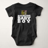 バウンス男の赤ちゃんTシャツ ベビーボディスーツ (裏面)