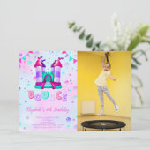 バウンス誕生日写真招待状 招待状 (スタンド正面)