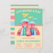 バウンス遊!バウンシーキャッスルバースデーパーティー 招待状 (正面/裏面)