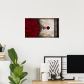 バウンス – レッド抽象芸術アート ポスター (ホームオフィス)