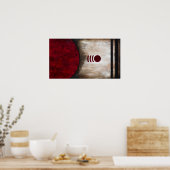 バウンス – レッド抽象芸術アート ポスター (キッチン)