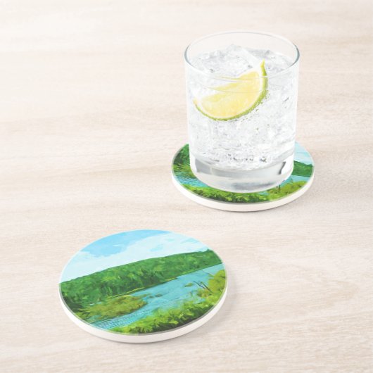 バウンダリーウォーターズカヌエリアミネソタ抽象芸術 コースター (側面)