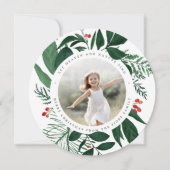 バウンティフルラウンドホリディフォトカード |フォレスト シーズンカード (正面)