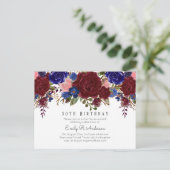 バウンティフル50誕生日ブルゴーニュバラフローラ女性 ポストカード (スタンド正面)