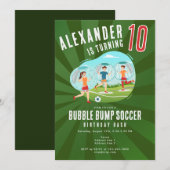 バウンドするゾーブスーツ バブルサッカー 相撲 誕生日 招待状 (正面/裏面)