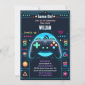 バウンドボーイ クールキッズ ゲーミング レベルアップ 13歳の誕生日 招待状 (正面)