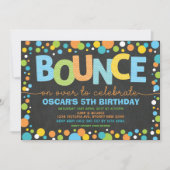 バウンド＆ジャンプ トランポリンパーティー 誕生日 黒板 招待状 (正面)