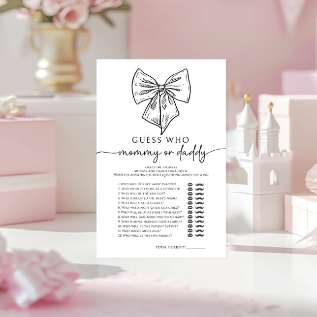 バウ推測誰のママまたはパパ赤ちゃん女の子シャワーゲーム (クリエイターアップロード済み)