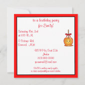 バウ誕生日パーティー付きキャラメルアップル 招待状 (裏面)