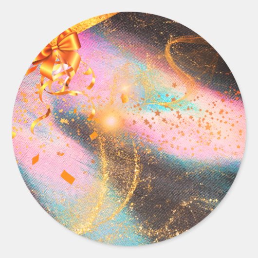 バウ鮮やかステッカー ラウンドシール (正面)