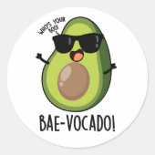 バエボーカドアボおもしろいカドプン ラウンドシール (正面)