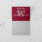 バエレガントグンディ空白のモノグ結婚ラムの折り曲げ サンキューカード (内部)