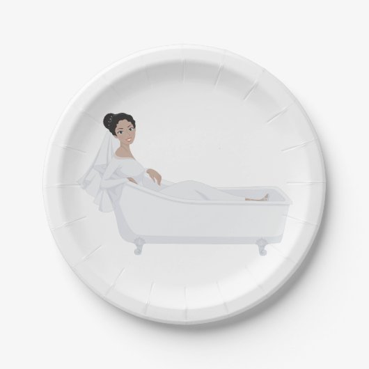 バエレガントスリラックスバスタブの結婚デザイン ペーパープレート (正面)