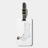 バエレガントスリラックスバスタブの結婚デザイン ラゲッジタグ (正面縦)