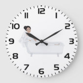 バエレガントスリラックスバスタブの結婚デザイン ラージ壁時計 (正面)