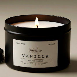 バエレガントニラベージュボホキャンドルラベル 長方形シール