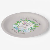 バエレガントニーフローラリースイースターパーソナライズされた ペーパープレート (アングル)