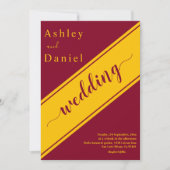 バエレガントモダンルガンと金ゴールドの繊細結婚さ 招待状 (正面)