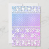 バエレガントモダンルーンパープルブルー誕生日 招待状 (裏面)