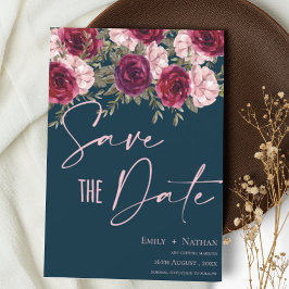 バエレガントルかわいらしグンディピーチブルーフローラ結婚ズ セーブザデート