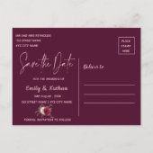 バエレガントルかわいらしグンディ桃フローラ結婚ズ 案内ポストカード (裏面)