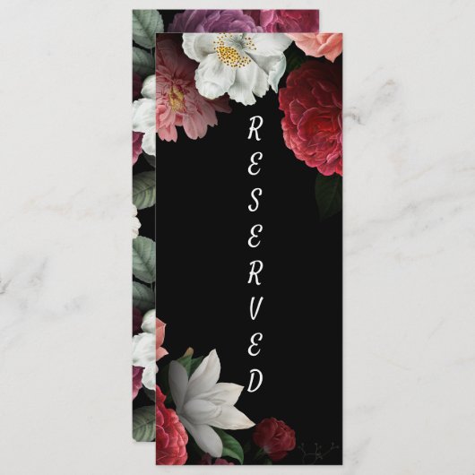 バエレガントルガンディとピンクの予約記号 メニュー (正面/裏面)